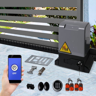 Sliding Gate Opener 1500kg 6M Automatic Motor Remote APP Control Key Pad Kit Payday Deals