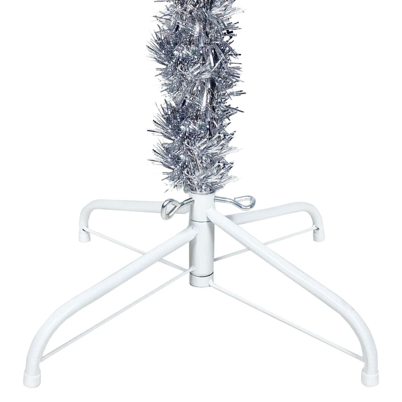 Slim Christmas Tree with LEDs&Ball Set Silver 120 cm Payday Deals