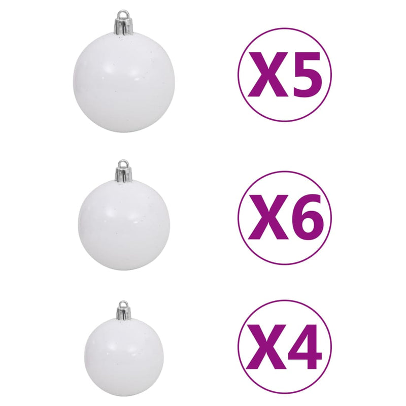 Slim Christmas Tree with LEDs&Ball Set Silver 120 cm Payday Deals