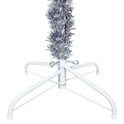 Slim Christmas Tree with LEDs&Ball Set Silver 150 cm Payday Deals