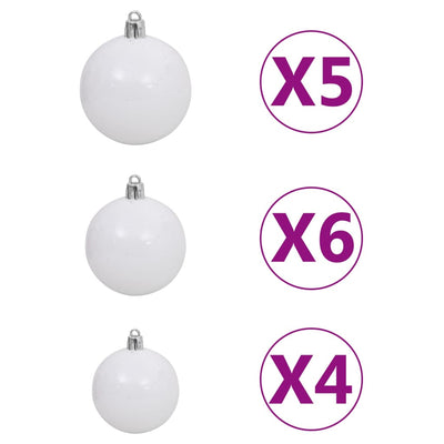 Slim Christmas Tree with LEDs&Ball Set Silver 150 cm Payday Deals