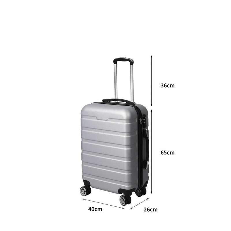 Slimbridge 24" Luggage Suitcase Trolley Travel Packing Lock Hard Shell Silver Payday Deals