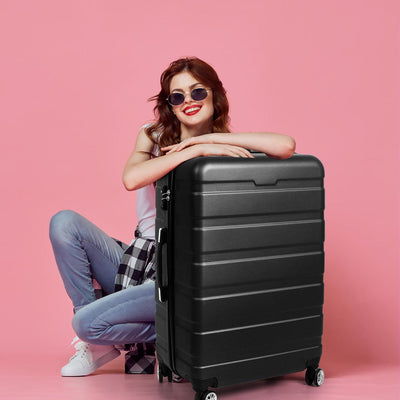 Slimbridge 28" Luggage Suitcase Trolley Travel Packing Lock Hard Shell Black Payday Deals