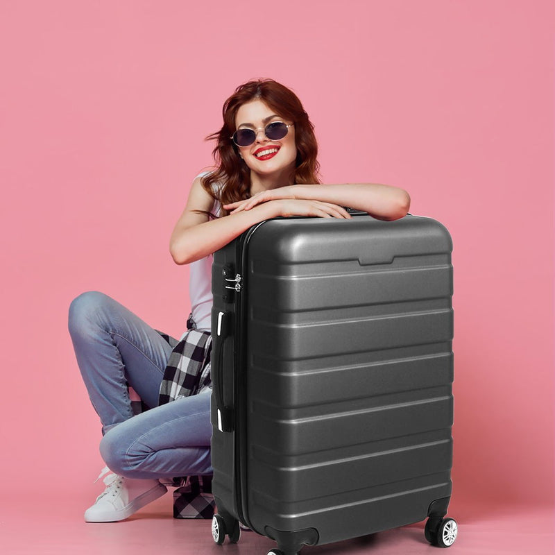Slimbridge 28" Luggage Suitcase Trolley Travel Packing Lock Hard Shell Dark Grey Payday Deals