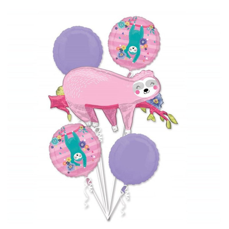 Sloth Party Foil Balloon Bouquet 5 Pack Payday Deals