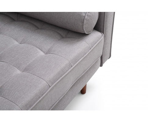 Sofa Bed 3 Seater Button Tufted Lounge Set for Living Room Couch in Fabric Grey Colour Payday Deals