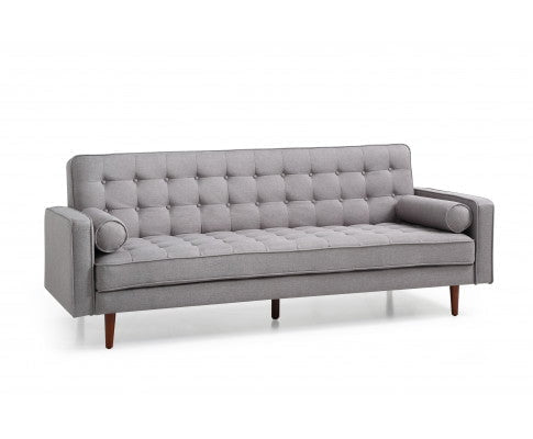 Sofa Bed 3 Seater Button Tufted Lounge Set for Living Room Couch in Fabric Grey Colour dropshipzone Australia