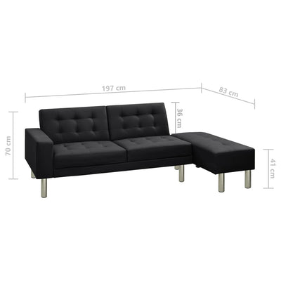 Sofa Bed Artificial Leather Black Payday Deals
