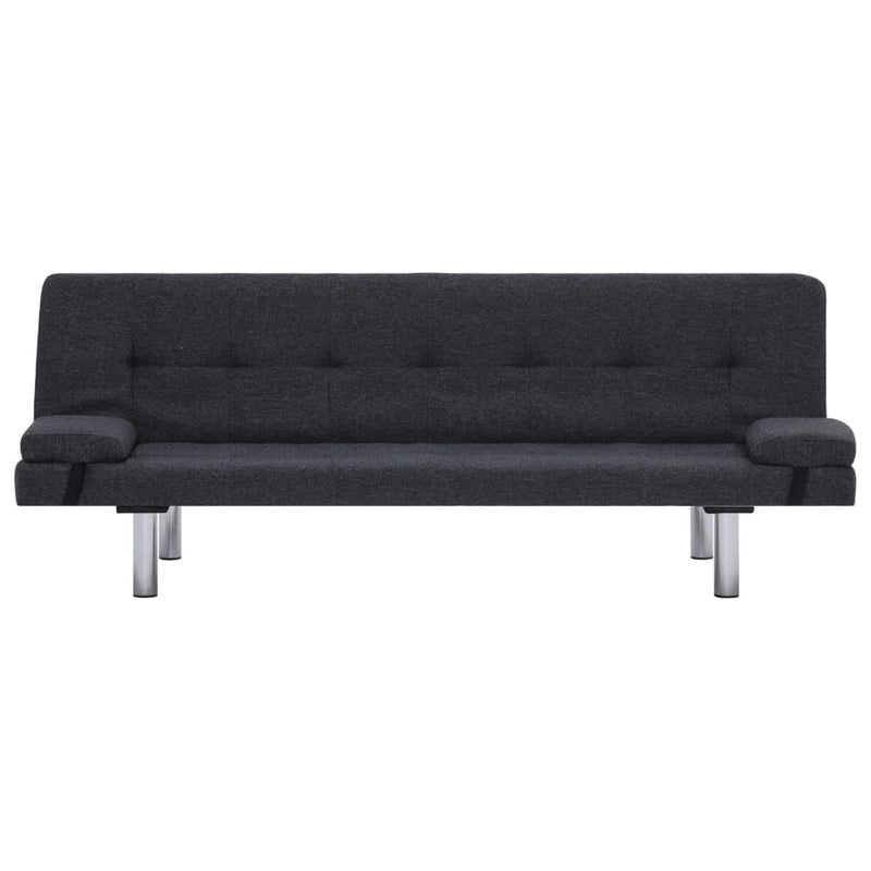 Sofa Bed with Two Pillows Dark Grey Polyester Payday Deals