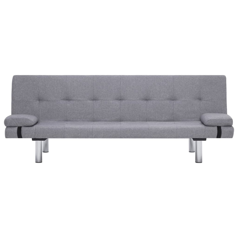 Sofa Bed with Two Pillows Light Grey Polyester Payday Deals