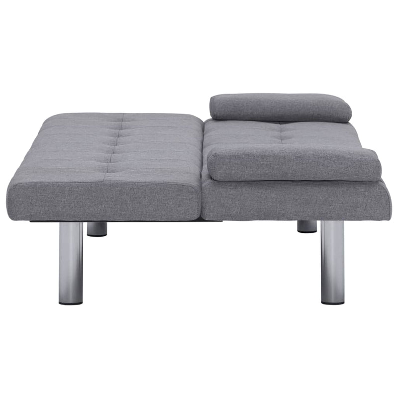 Sofa Bed with Two Pillows Light Grey Polyester Payday Deals