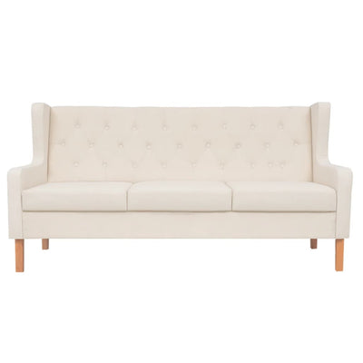 Sofa Set 2 Pieces Fabric Cream White Payday Deals