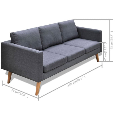 Sofa Set 2-Seater and 3-Seater Fabric Dark Grey Payday Deals