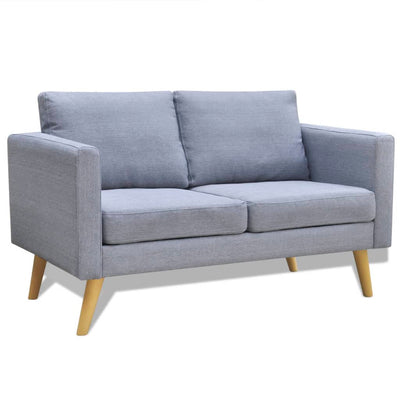 Sofa Set 2-Seater and 3-Seater Fabric Light Grey Payday Deals