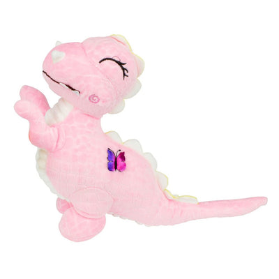 Soft Stuffed Toy Animal Plush Huggable Play Dinosaur 25cm Pink