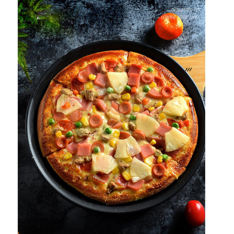 SOGA 10-inch Round Black Steel Non-stick Pizza Tray Oven Baking Plate Pan Payday Deals