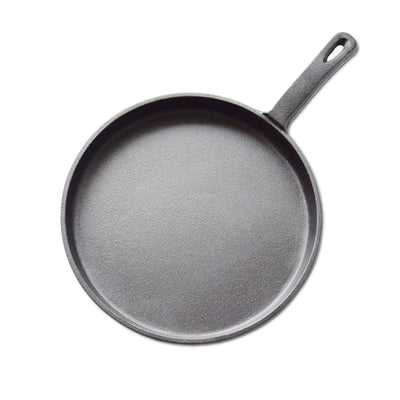 SOGA 26cm Round Cast Iron Frying Pan Skillet Griddle Sizzle Platter Payday Deals