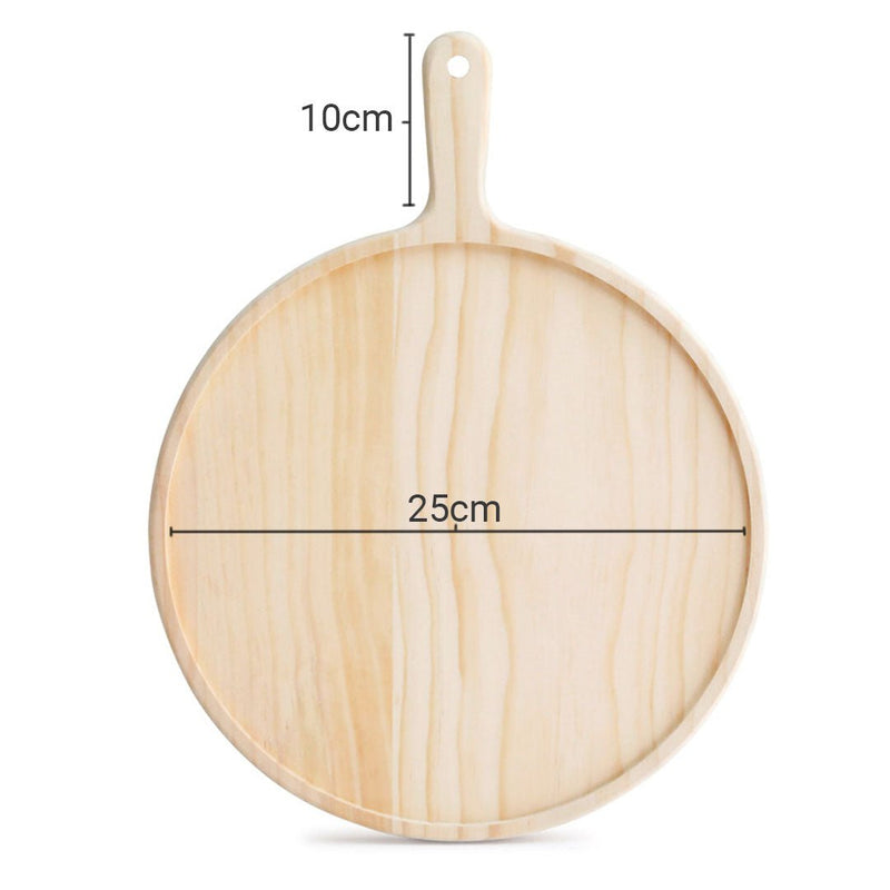 SOGA 2X 10 inch Round Premium Wooden Pine Food Serving Tray Charcuterie Board Paddle Home Decor Payday Deals