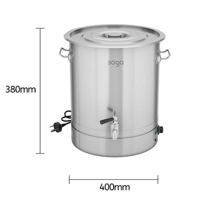 SOGA 2X 25L Stainless Steel URN Commercial Water Boiler  2200W Payday Deals