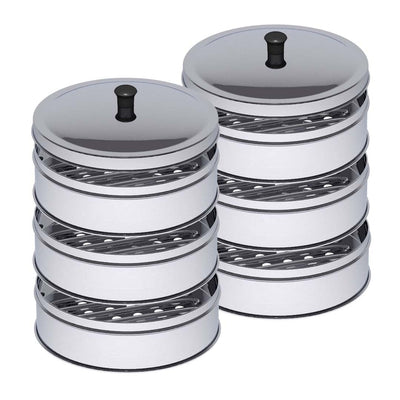 SOGA 2X 3 Tier Stainless Steel Steamers With Lid Work inside of Basket Pot Steamers 22cm Payday Deals