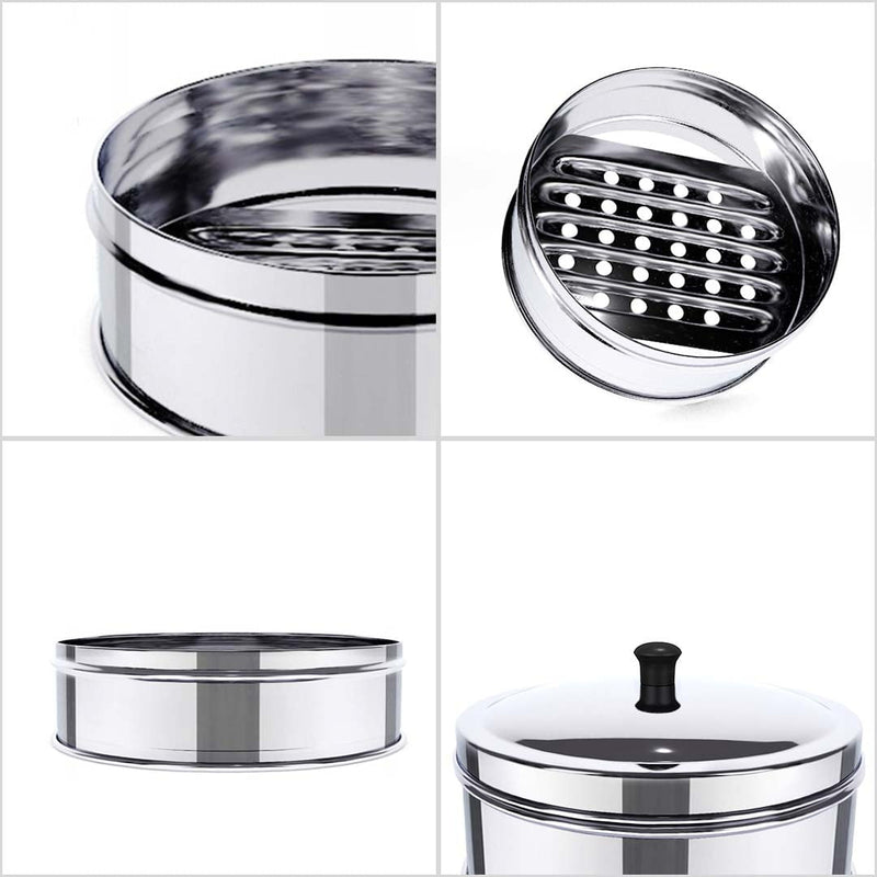 SOGA 2X 3 Tier Stainless Steel Steamers With Lid Work inside of Basket Pot Steamers 22cm Payday Deals