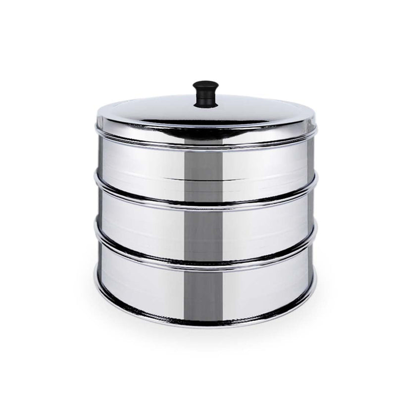 SOGA 2X 3 Tier Stainless Steel Steamers With Lid Work inside of Basket Pot Steamers 28cm Payday Deals