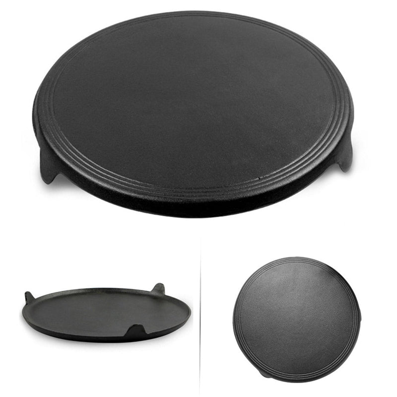 SOGA 2X 33CM Reversible Round Cast Iron Induction Crepes Pan Baking Cookie Pancake Pizza Bakeware Payday Deals