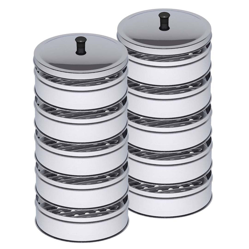 SOGA 2X 5 Tier Stainless Steel Steamers With Lid Work inside of Basket Pot Steamers 28cm Payday Deals