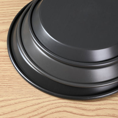SOGA 2X 7-inch Round Black Steel Non-stick Pizza Tray Oven Baking Plate Pan Payday Deals