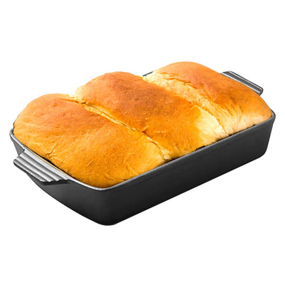 SOGA 33cm Cast Iron Rectangle Bread Cake Baking Dish Lasagna Roasting Pan Payday Deals