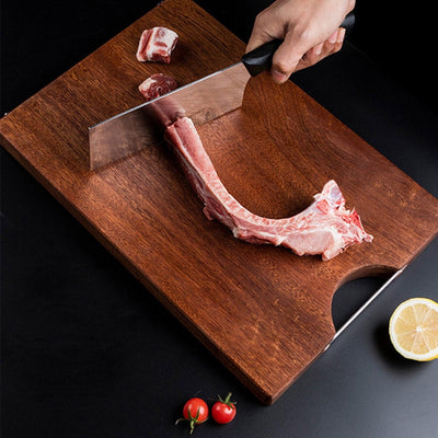 SOGA 50cm Rectangular Wooden Ebony Butcher Block Non-slip Chopping Food Serving Tray Charcuterie Board Payday Deals