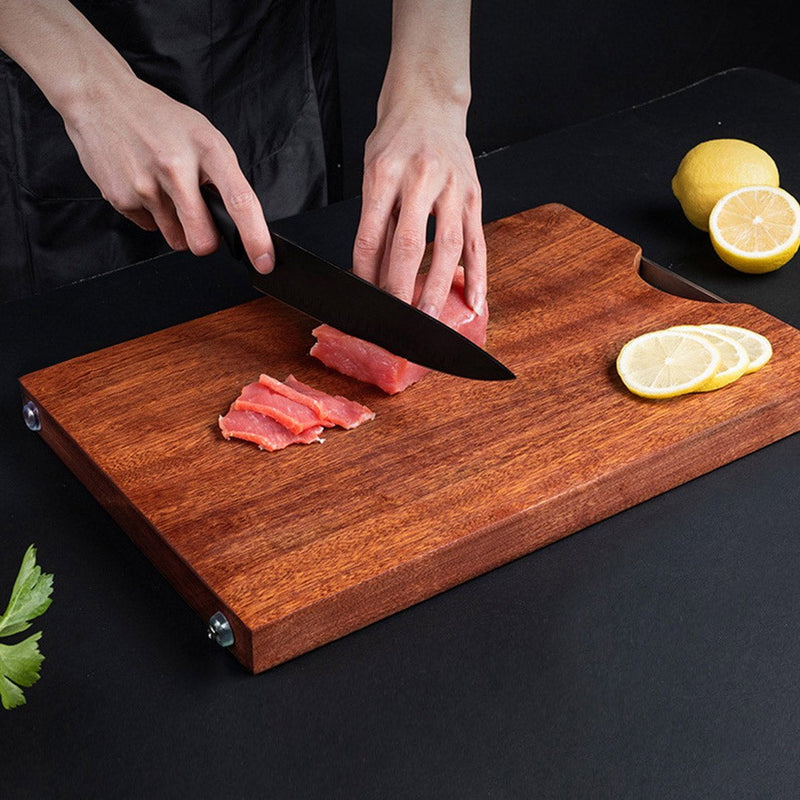 SOGA 50cm Rectangular Wooden Ebony Butcher Block Non-slip Chopping Food Serving Tray Charcuterie Board Payday Deals