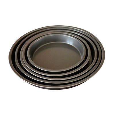 SOGA 6X 9-inch Round Black Steel Non-stick Pizza Tray Oven Baking Plate Pan Payday Deals