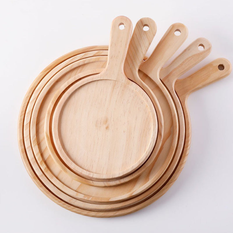 SOGA 7 inch Round Premium Wooden Pine Food Serving Tray Charcuterie Board Paddle Home Decor Payday Deals