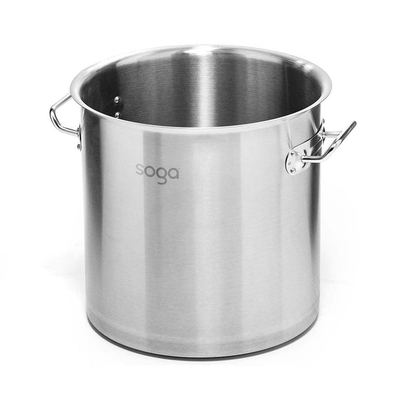 SOGA 9L Wide Stock Pot  and 33L Tall Top Grade Thick Stainless Steel Stockpot 18/10 Payday Deals