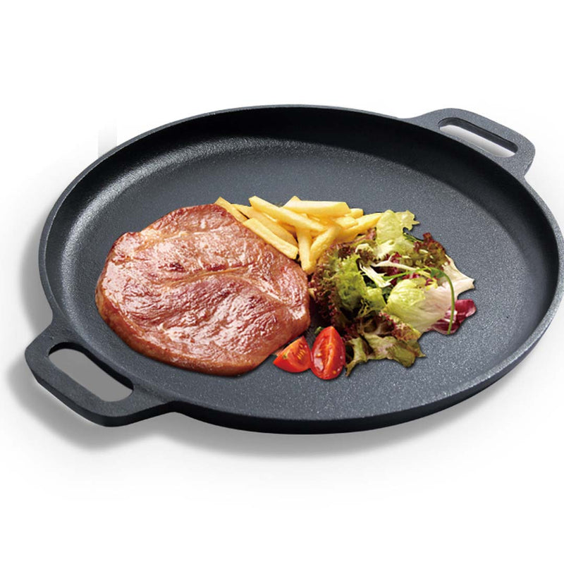 SOGA Cast Iron 30cm Frying Pan Skillet Coating Steak Sizzle Platter Payday Deals