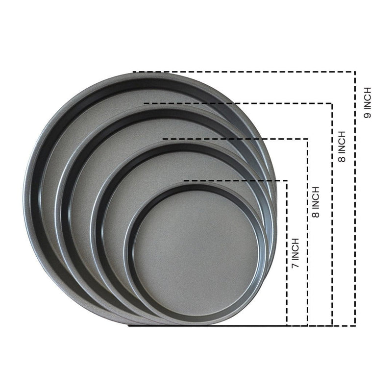 SOGA Round Black Steel Non-stick Pizza Tray Oven Baking Plate Pan Set Payday Deals