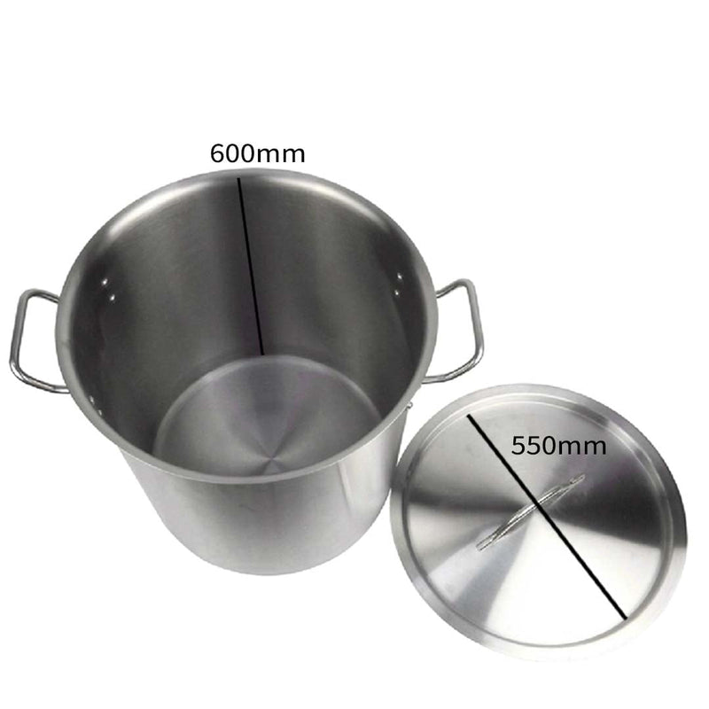 SOGA Stock Pot 143L Top Grade Thick Stainless Steel Stockpot 18/10 Payday Deals