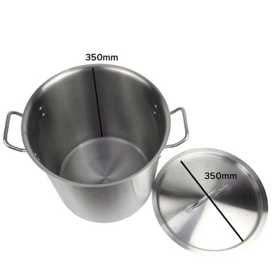 SOGA Stock Pot 33L Top Grade Thick Stainless Steel Stockpot 18/10 Without Lid Payday Deals