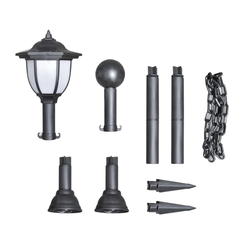 Solar Lights 4 pcs with Chain Fence and Poles Payday Deals