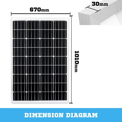 Solar Panel 130W 12V Battery Charger Power Charging Mono Caravan Camping