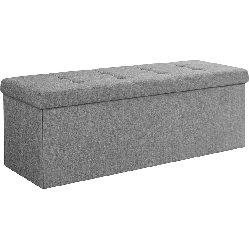 SONGMICS 110cm Storage Ottoman Bench Light Grey Payday Deals