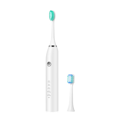 Sonic Electric Toothbrush White USB Wireless Charging Smart 5 Modes 2 Heads Case Payday Deals