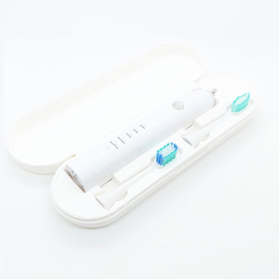 Sonic Electric Toothbrush White USB Wireless Charging Smart 5 Modes 2 Heads Case Payday Deals