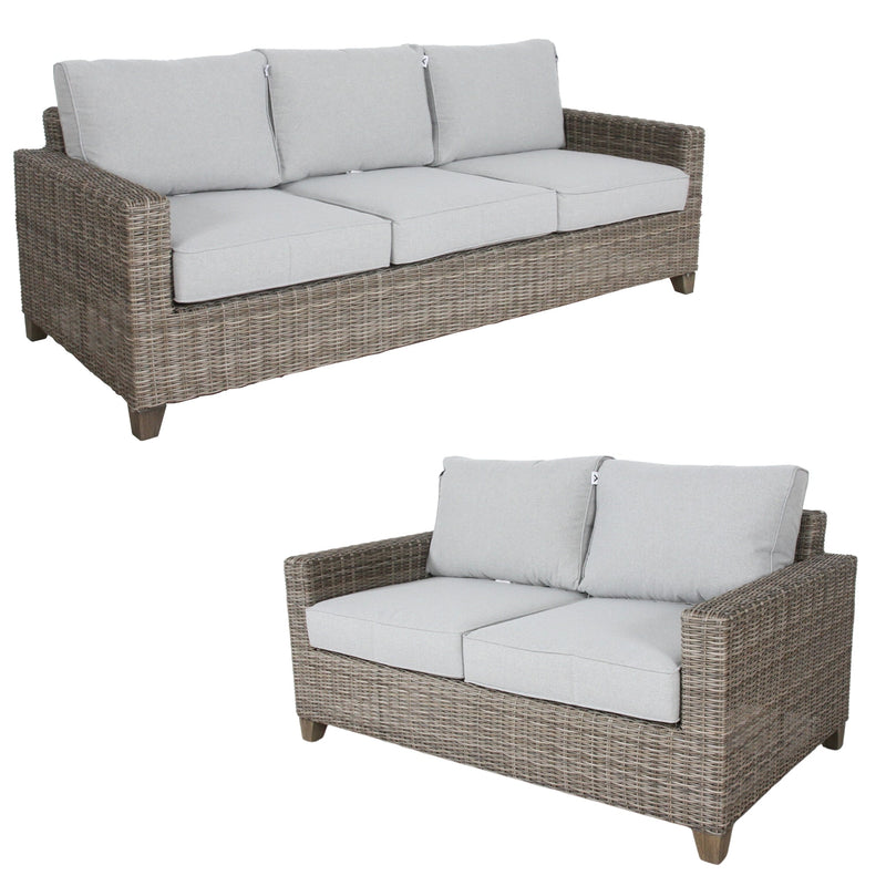 Sophy 2+3 Seater Wicker Rattan Outdoor Sofa Chair Lounge Set Payday Deals