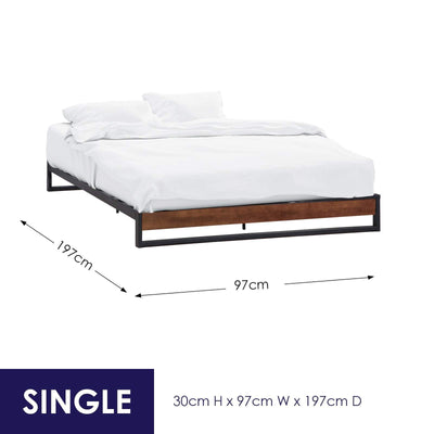 Sorrento Metal and Wood bed base - Single Payday Deals