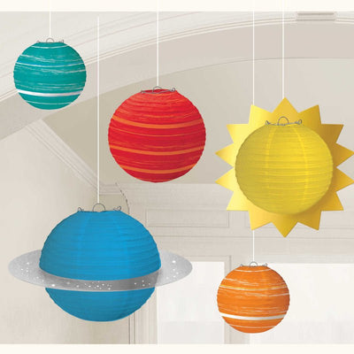 Space Blast Off Birthday Planets Paper Lanterns x5 Payday Deals