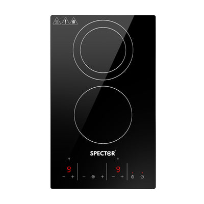 SPECTOR Electric Ceramic Cooktop Induction Hot Plate 2 Hobs Kitchen Cooker 30CM