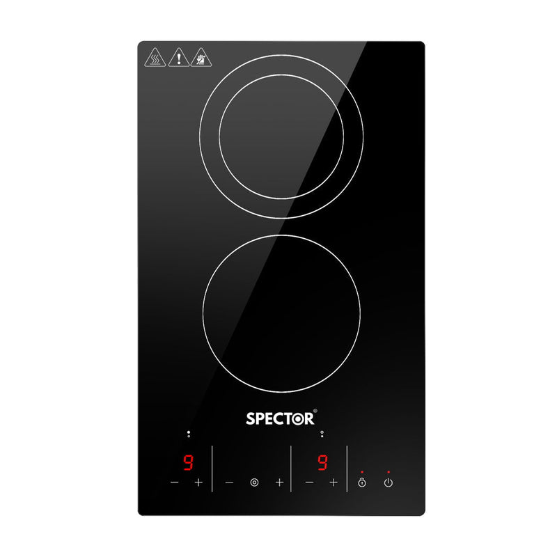 SPECTOR Electric Ceramic Cooktop Induction Hot Plate 2 Hobs Kitchen Cooker 30CM Payday Deals