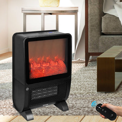 Spector Electric Heater Fireplace Portable 3D Flame Remote Overheat Home 2000W Payday Deals